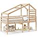 Letto a Soppalco con Tetto 75x190 cm in Legno Massello di Pino - Foto miniatura 1