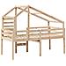 Letto a Soppalco con Tetto 75x190 cm in Legno Massello di Pino - Foto miniatura 6