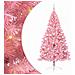 Albero di Natale artificiale con luci integrate Rosa 210 cm PVC - Foto miniatura 1
