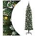 Albero di Natale Artificiale Sottile Verde e Bianco 210 cm - Foto miniatura 1