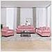 Set di Divani 3 pz con Cuscini Rosa in Velluto - Foto miniatura 2