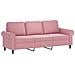 Set di Divani 3 pz con Cuscini Rosa in Velluto - Foto miniatura 5
