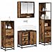 Set di mobili per il bagno con cassetto 4 pcs Legno vecchio - Foto miniatura 3