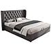 Letto Minimalista In Velluto Grigio Con Cassa Letto - Foto miniatura 1