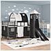 Struttura del letto loft per bambini Nero 99,5 x 200 cm Metallo - Foto miniatura 3