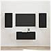 Set mobile TV Montaggio a parete 2 pcs Nero Legno multistrato - Foto miniatura 2