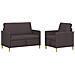 Set di Divani con Storage 2 pcs Marrone Scuro Poliestere - Foto miniatura 1