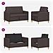 Set di Divani con Storage 2 pcs Marrone Scuro Poliestere - Foto miniatura 7