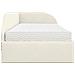Struttura Letto Angolare con Materasso 2 pz Crema Velluto - Foto miniatura 7