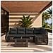 Set Divano da Giardino 6 pz Grigio e Grigio Scuro polyrattan - Foto miniatura 10