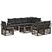 Set Divano da Giardino 9 pz Grigio e Grigio Scuro polyrattan - Foto miniatura 1