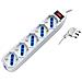 IUPS-PCP-LCSP10 - Multipresa 5 Posti Italiana Bipasso / Schuko con spina 10A - Foto miniatura 1