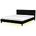 Letto Sfoderabile Nero Con Illuminazione Led 180 X 200 Cm Fitou - Foto miniatura 11