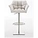 Sgabello Alto Bar Damaso I Sgabello Design Cucina Trapuntato in Tessuto con Braccioli E Schienale Imbottiti l Sedia Sgabello Bar Pub con Poggiapiedi Bianco Acciaio Inox - Foto miniatura 2