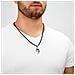 Collana da Uomo in Pelle, ""Flame"", 60cm, Argento - Foto miniatura 4
