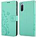 Cadorabo Custodia Compatibile Con Sony Xperia 10 Iii In Turchese Fiore - Coperchio Protettivo In Design Floreale Con Chiusura Magnetica, Funzione Stand E Slot Per Carte - Foto miniatura 8