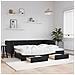 Divano Letto Estraibile Con Cassetti Nero 80x200 Cm In Velluto - Foto miniatura 1