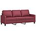 Divano A 3 Posti Rosso Vino 180 Cm In Tessuto - Foto miniatura 2