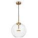Lampadario A Sospensione Moderno Cometa Metallo Oro Vetro 1 Luce Led 12w - Foto miniatura 1