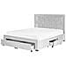 Letto Contenitore Velluto Grigio Chiaro 160 X 200 Cm Lievin - Foto miniatura 6