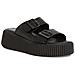 Black Casual Open Slippers Ciabatte Pelle Scarpe Donna Nero Eu 38, 1-27217-42 001 - Foto miniatura 1