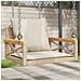 Panchina a Dondolo con Cuscini Beige 63x62x40 cm in Polyrattan - Foto miniatura 4
