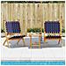 Sedie Pieghevoli Giardino 2pz Tavolino Blu Scuro Legno Massello - Foto miniatura 8