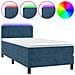 Letto a Molle con Materasso e LED Blu Scuro 100x200 cm - Foto miniatura 1