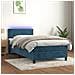 Letto a Molle con Materasso e LED Blu Scuro 100x200 cm - Foto miniatura 6
