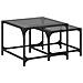 Lusso Casadino -  Tavolini Impilabili 2pz Con Piano Vetro Nero In Acciaio - Foto miniatura 1