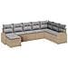 Set di divano da giardino 8 pezzi con cuscini beige in rattan sintetico - Foto miniatura 1