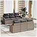 Set divani giardino 7 pezzi con cuscini grigio polirattan - Foto miniatura 2