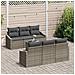 Set divani giardino 7 pezzi con cuscini grigio polirattan - Foto miniatura 3