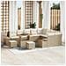 Set Divano da Giardino 12 Pezzi con Cuscini Beige Rattan Polimerico Legno di Acacia,  Set da Pranzo da Giardino 3 Pezzi con Cuscini Beige Rattan Polimerico Legno di Acacia - Foto miniatura 2