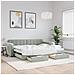 Divano Letto Estraibile Cassetti Grigio Chiaro 90x190cm Velluto - Foto miniatura 2