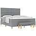 Letto a Rete con Materasso e Panchina Grigio Chiaro 180x200 cm Tessuto - Foto miniatura 1