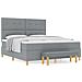 Letto a Rete con Materasso e Panchina Grigio Chiaro 180x200 cm Tessuto - Foto miniatura 4