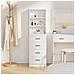 Highboard Bianco 40x41x135 cm in Legno Ingegnerizzato - Foto miniatura 4