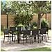 Set da Pranzo per Giardino 9 pcs Nero 190 x 90 x 75 cm - Foto miniatura 2