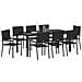 Set da Pranzo per Giardino 9 pcs Nero 190 x 90 x 75 cm - Foto miniatura 3