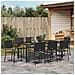 Set da Pranzo per Giardino 9 pcs Nero 190 x 90 x 75 cm - Foto miniatura 4