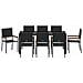 Set da Pranzo per Giardino 9 pcs Nero 190 x 90 x 75 cm - Foto miniatura 7