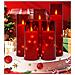 Candela Led Rossa Senza Fiamma (5.5x16cm) - Perfetta Per Natale E Feste - Foto miniatura 6