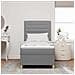 Letto a Sorgente LED Grigio chiaro 80 x 200 cm Tessuto - Foto miniatura 4