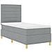 Letto a Sorgente LED Grigio chiaro 80 x 200 cm Tessuto - Foto miniatura 6
