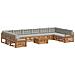 Set divani con cuscino 11 pcs Grigio Naturale e Chiaro - Foto miniatura 1