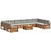Set divani con cuscino 11 pcs Grigio Naturale e Chiaro - Foto miniatura 3