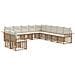 Set di divani da esterno 11 pcs Naturale e Bianco Crema - Foto miniatura 1