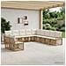 Set di divani da esterno 11 pcs Naturale e Bianco Crema - Foto miniatura 2