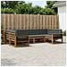 Set di divani da esterno con cuscino 6 pcs Naturale e Antracite - Foto miniatura 2